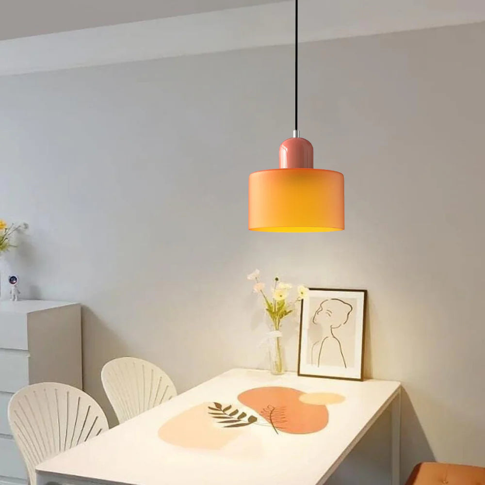 Rose_Apricot_and_Orange_Coral_TheMorandiCylinderPendantLight1.webp