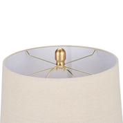 Rustic Ceramic Table Lamp with Beige Linen Shade