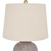 Rustic Ceramic Table Lamp with Beige Linen Shade