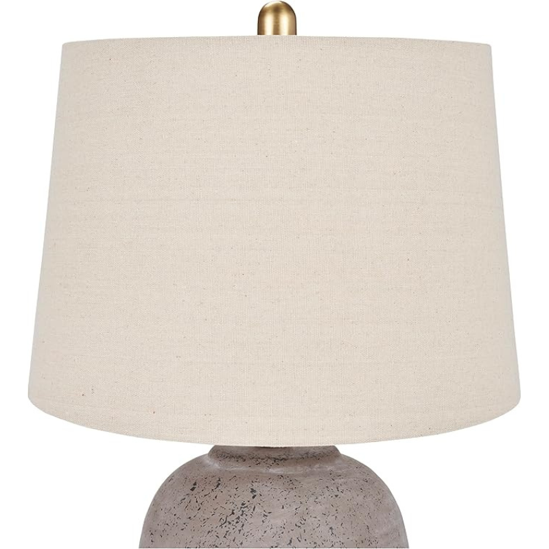 Rustic Ceramic Table Lamp with Beige Linen Shade