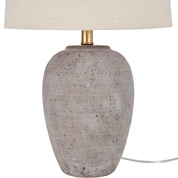 Rustic Ceramic Table Lamp with Beige Linen Shade