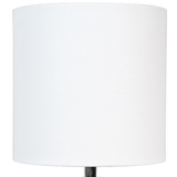 Elegant 12.75 Inch Mini Green Glass Stripe Table Lamp with White Shade