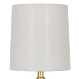 Elegant 12.5 Inch Mini Black Wood Ball Table Lamp with White Fabric Shade