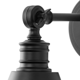 Dimmable 10.75 Inch Black Plug In Wall Lamp with Adjustable Metal Shade