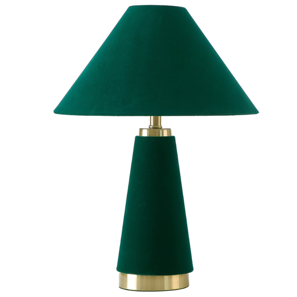Chic 19 Inch Green Velvet Table Lamp by Drew Barrymore