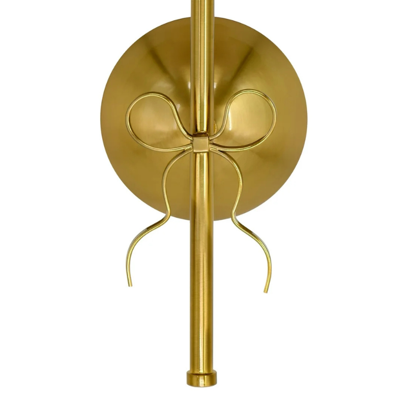 Rechargeable 13 Inch Brass & White Cordless Wall Lamp with Scallop Fabric Shade