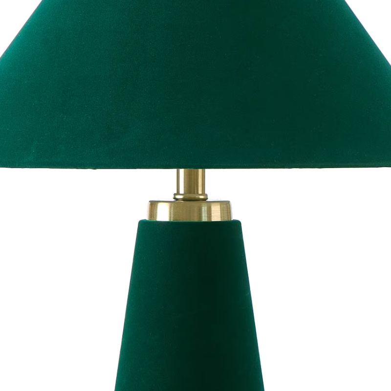 Chic 19 Inch Green Velvet Table Lamp by Drew Barrymore