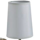 Modern 14 Inch Grey Satin Nickel Wall Lamp with White Fabric Shade